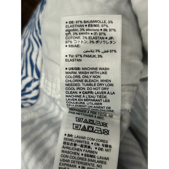 Essentials Womens Blue White Striped Cotton Blend Shorts Size 16W - Picture 8 of 10